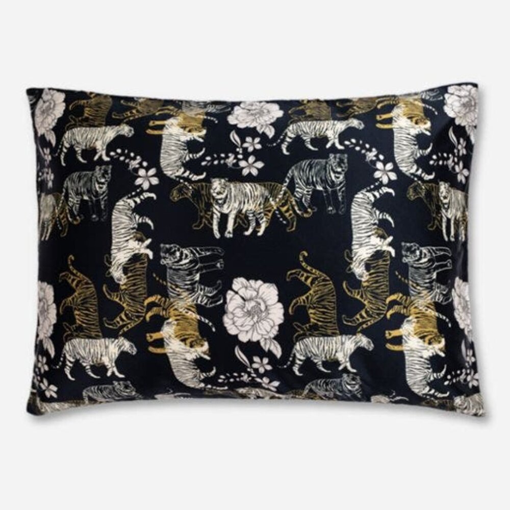 Johnny Was Decklyn Pillow Case Silk Teeger Pillowcase Animal Zip Floral Black NW